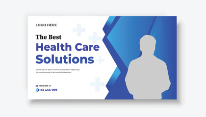 Medical health care YouTube thumbnail template design
