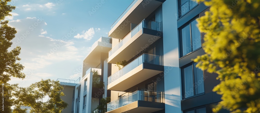 Poster contemporary features in modern architecture architectural specifics of a contemporary apartment bui