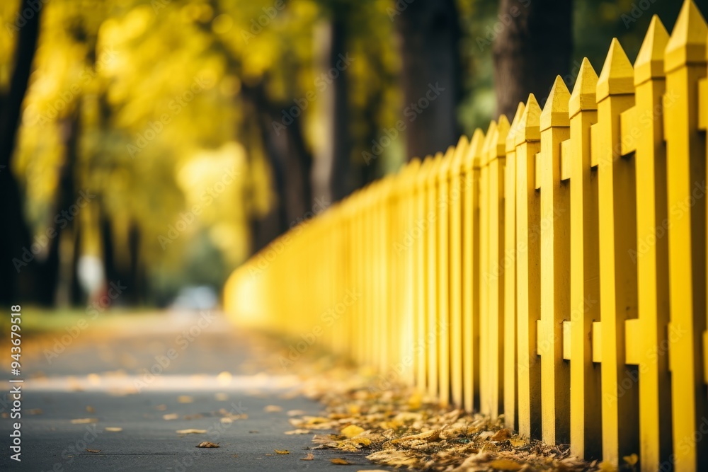 Wall mural vibrant yellow fence sections for stylish outdoor fencing that enhances any property s appeal.