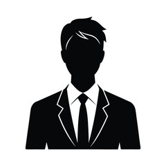 Elegant Official Silhouette: Professional Half-Body Avatar Illustration for Business Use