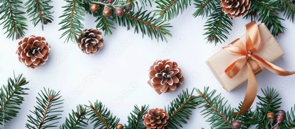 Poster Beautiful Christmas backdrop New Year Selective focus on the celebration. with copy space image. Place for adding text or design