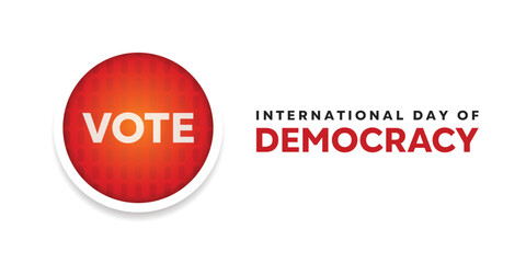 International Day Of Democracy. Great for cards, banners, posters, social media and more. White background.