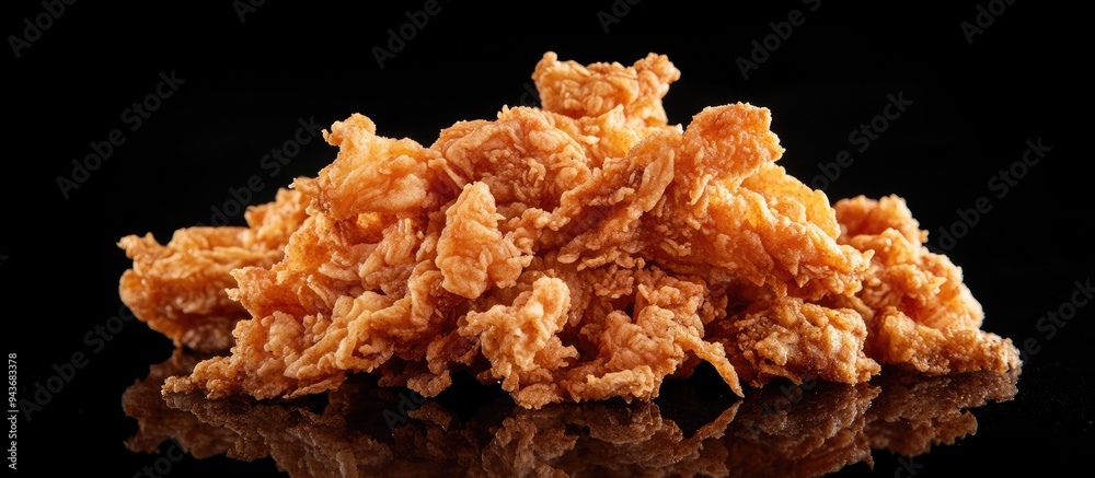 Aufkleber Close up view of shredded fried chicken. with copy space image. Place for adding text or design