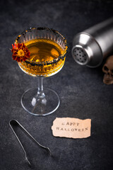 Halloween cocktail orange pumpkin martini