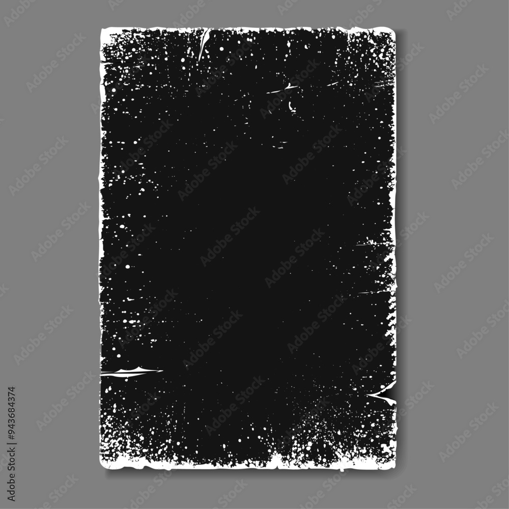 Poster rough dirty and grainy distressed paper with scratched and faded texture. vector isolated banner or 