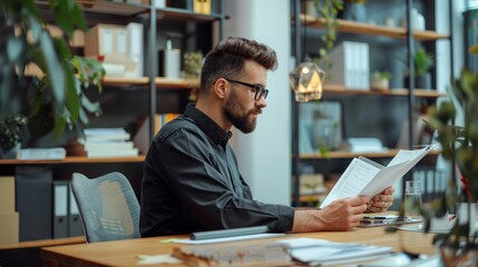 Fototapeta premium Compliance officer with compliance reports on the table generative ai