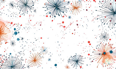Obraz premium New Year and Christmas card, graphic advertising backgrounds in a doodle 2D illustrator style.