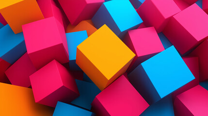 Colorful Assortment of 3D Rendered Geometric Shapes in Bright Hues