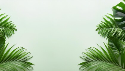 main header banner of tropical plants with copy space