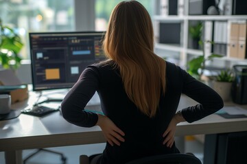 Fototapeta premium Woman Engaged in Creative Work at Her Modern Office