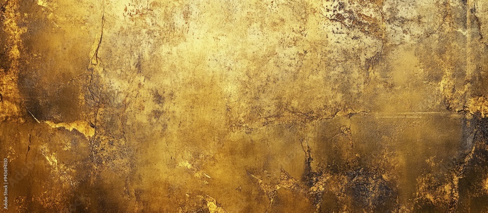 Poster Golden grungy wall background or texture. with copy space image. Place for adding text or design
