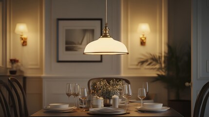 Elegant Dining Room with Pendant Light