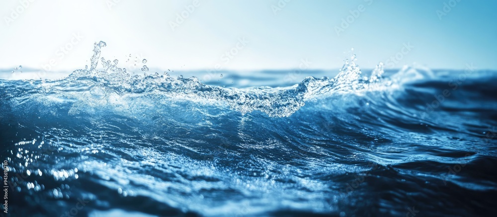 Aufkleber Close up of a splash of water in the ocean. with copy space image. Place for adding text or design