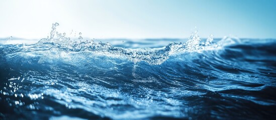 Obraz premium Close up of a splash of water in the ocean. with copy space image. Place for adding text or design