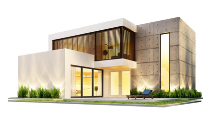 Modern house on a transparent background