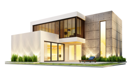 Modern house on a transparent background