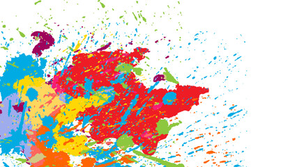 Abstract splatter or splash paint colorful vector illustration 