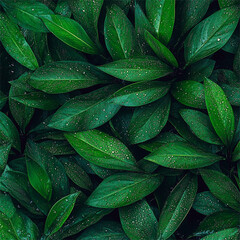 Fototapeta premium Green leaves texture background close up