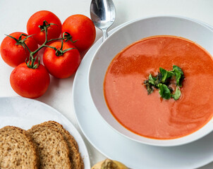 tomato soup in a bowl