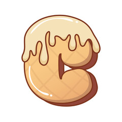 Obraz premium 3D Vanilla Ice Cream Letter C