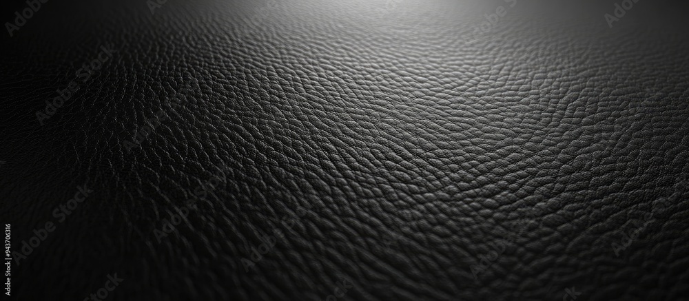 Aufkleber Black dark leather texture or background. with copy space image. Place for adding text or design