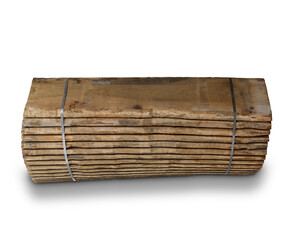 Wooden boards on white background