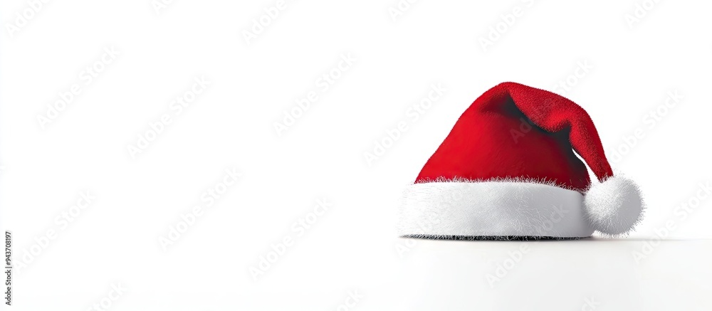 Poster Santa hat isolated on a white background. with copy space image. Place for adding text or design