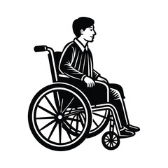 Elegant and Empowering person in Wheelchair with White Background