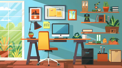 Teenager's workplace at home.