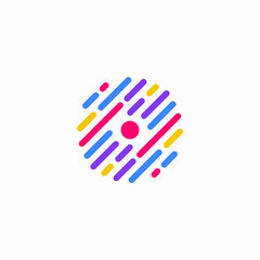 abstract technology line logo design