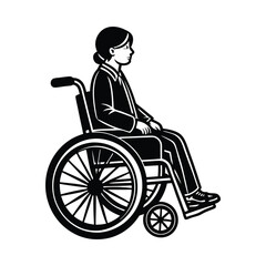 Obraz premium Elegant and Empowering person in Wheelchair with White Background