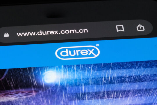 shanghai,china-August 27th 2024: Durex brand logo on website