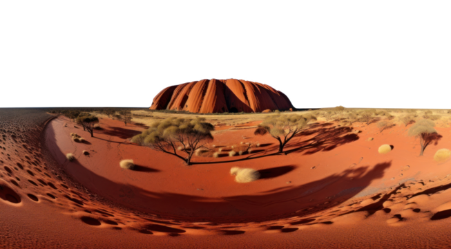 PNG polar panorama photo of *Uluru-Kata Tjuta* --ar 3:2