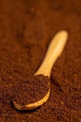 natural ground and roasted coffee for making a drink