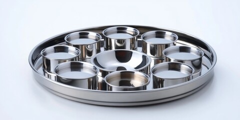 Elegant Empty Stainless Steel Spice Container: Minimalist Culinary Accessory on White Background. Premium Quality Kitchen Utensil for Gourmet Cooking. Versatile Design Element for Food Marketing, Pack