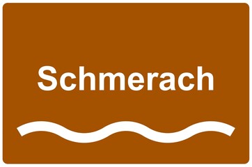 Illustration eines Namensschildes für den Fluss 