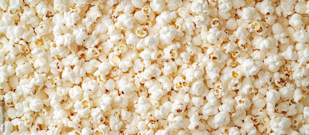 Aufkleber Top view of delicious popcorn texture. with copy space image. Place for adding text or design