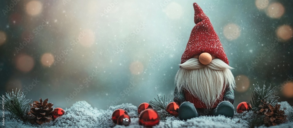 Poster scandinavian gnome to enhance your holiday decor christmas advent decoration concept for christmas o