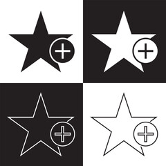 Star favorite sign web icon with tick sign design element. Flat style design icon. line and solid  icon set. Vector illustration. EPS 10