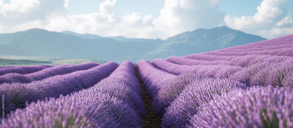 Aufkleber Lavender farm. with copy space image. Place for adding text or design