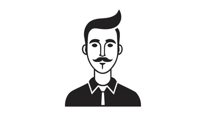 person silhouette shape illustration with mustache