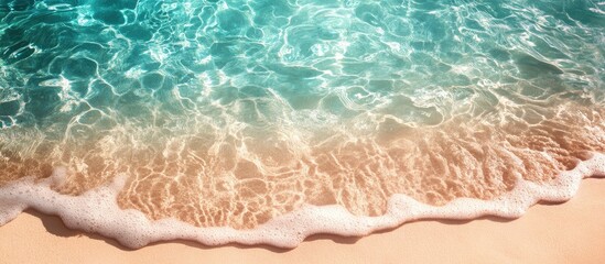 Tropical stunning sandy beach with clear water and copy space Summer vacation web banner