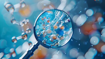 Obraz premium Chemical reaction observed through a magnifying glass