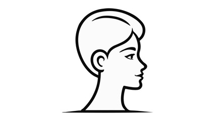 silhouette of a woman from side outline vector illsutration