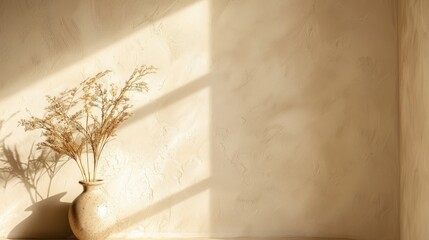 Clean and simple semi-gloss wall background in beige