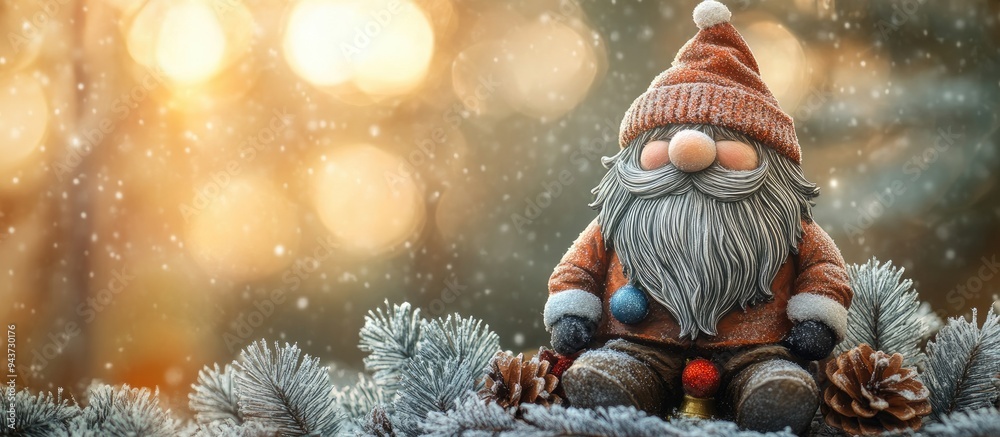 Poster scandinavian gnome to enhance your holiday decor christmas advent decoration concept for christmas o