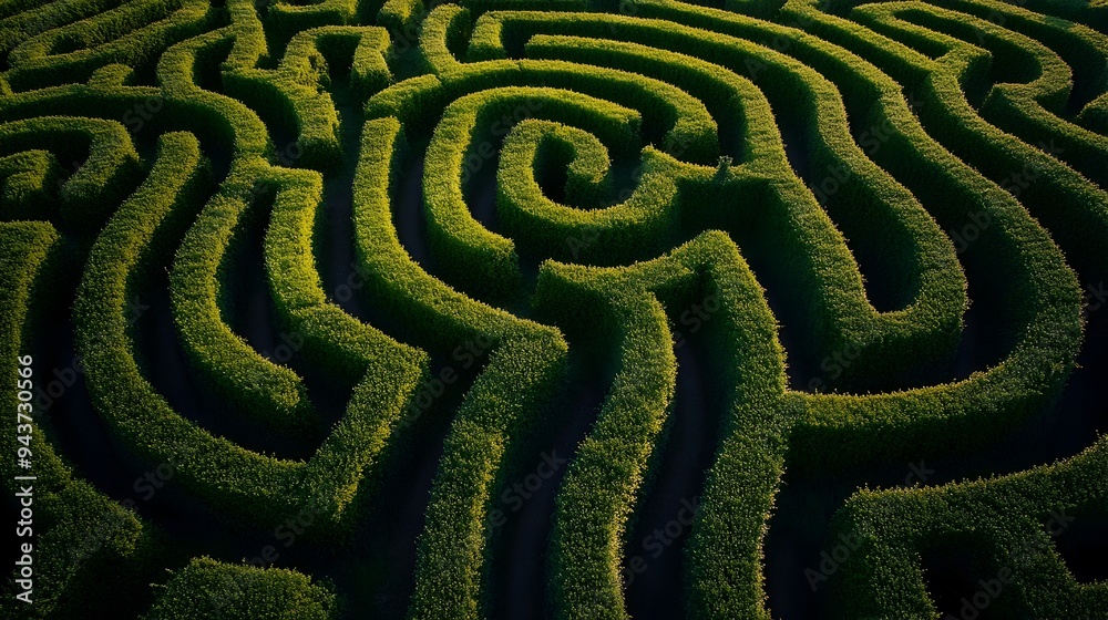 Wall mural a maze with a clear winding path through symbolizing clarity direction and the ability to overcome o