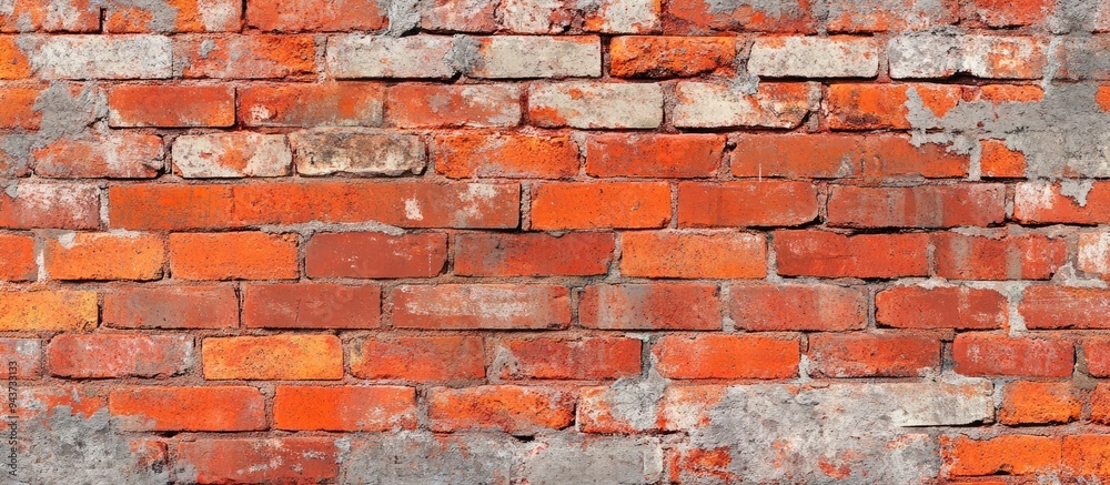 Aufkleber weathered red brick wall background texture. with copy space image. Place for adding text or design