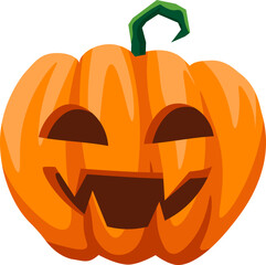 Halloween pumpkin icon. Cartoon icon.