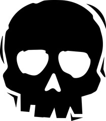Skull icon. Halloween decoration. Silhouette style.